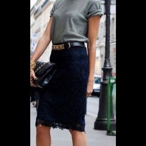 Black eyelash lace pencil Skirt Banana Republic